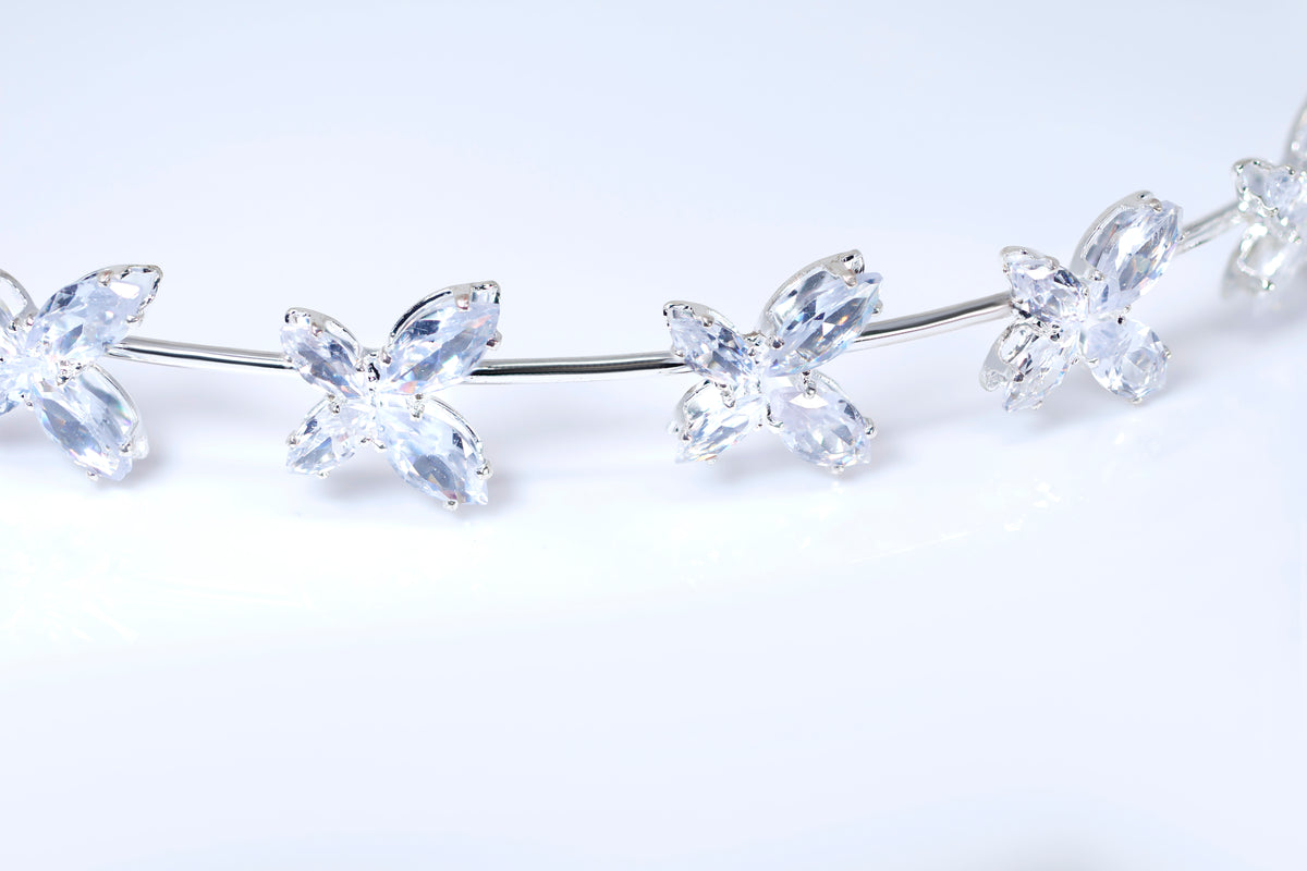 CZ Papillon Bridal Headband, Butterfly Bridal Hair Vine, Delicate Headband, Hair accessories