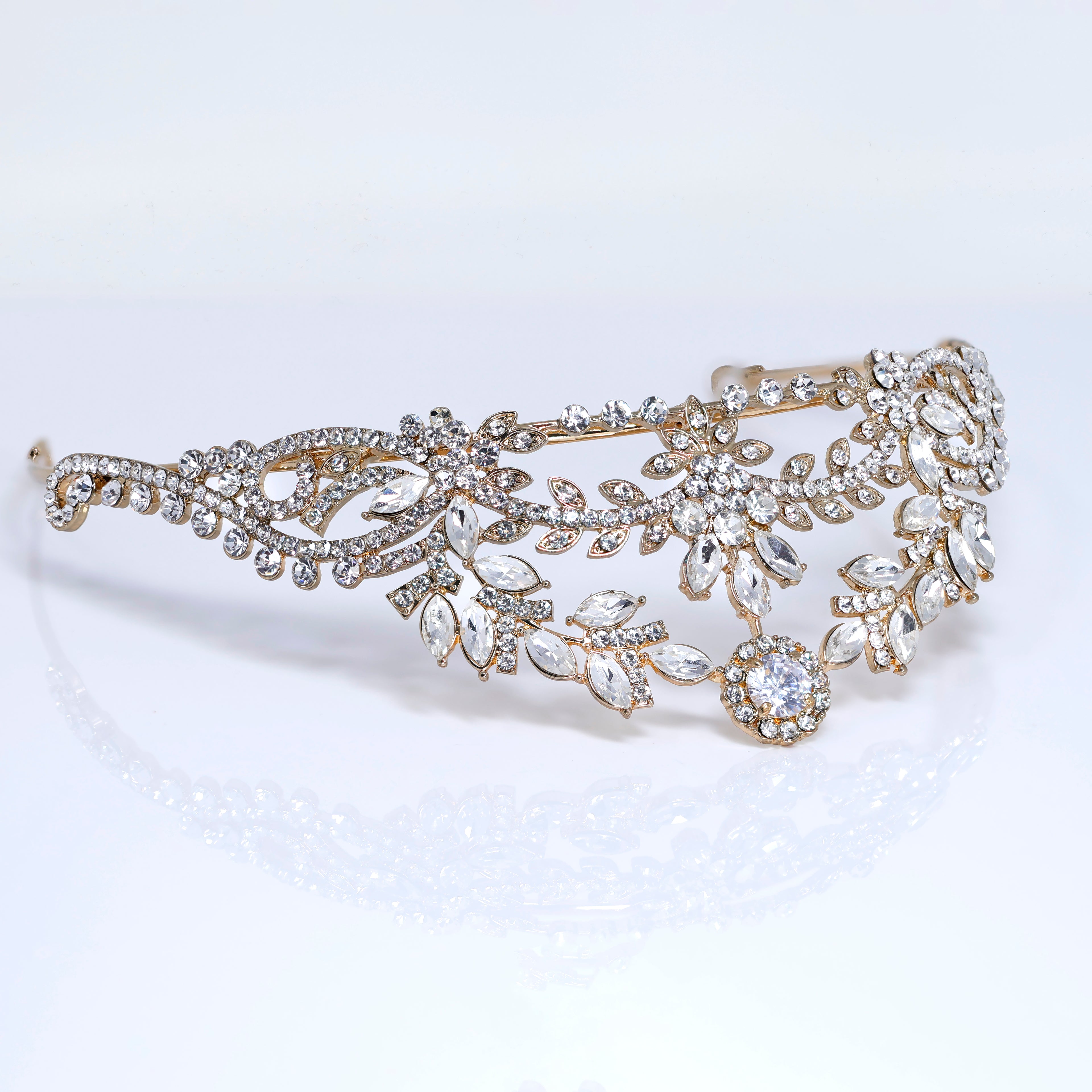 The Royal Garden Queen Tiara , Bridal Crown Tiara, Wedding Tiara, Crystal Wedding Crown, Tiara Bride