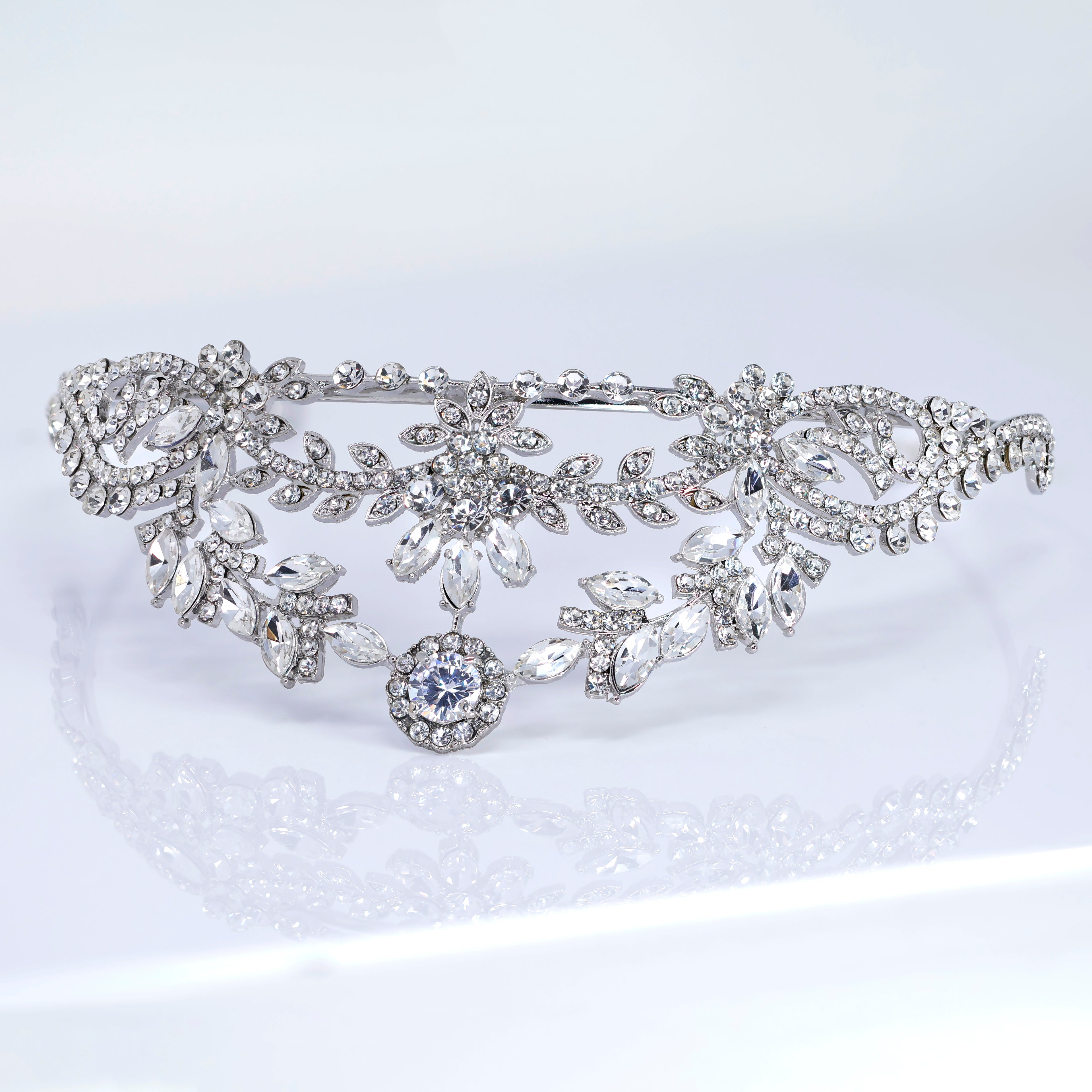 The Royal Garden Queen Tiara , Bridal Crown Tiara, Wedding Tiara, Crystal Wedding Crown, Tiara Bride