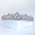 CZ Chrysanthemum Floral Tiara – Bridal Wedding Crown With Floral Leaves Crystal Design (Copy)