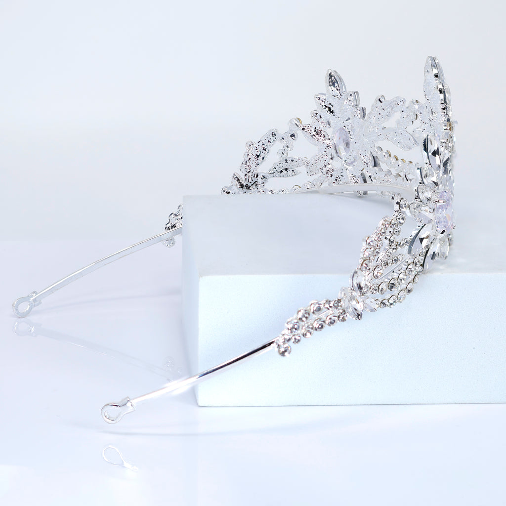 CZ Crown of Winter Stars Tiara – Bridal Wedding Crown With Floral Leaves Crystal Design (Copy) (Copy)