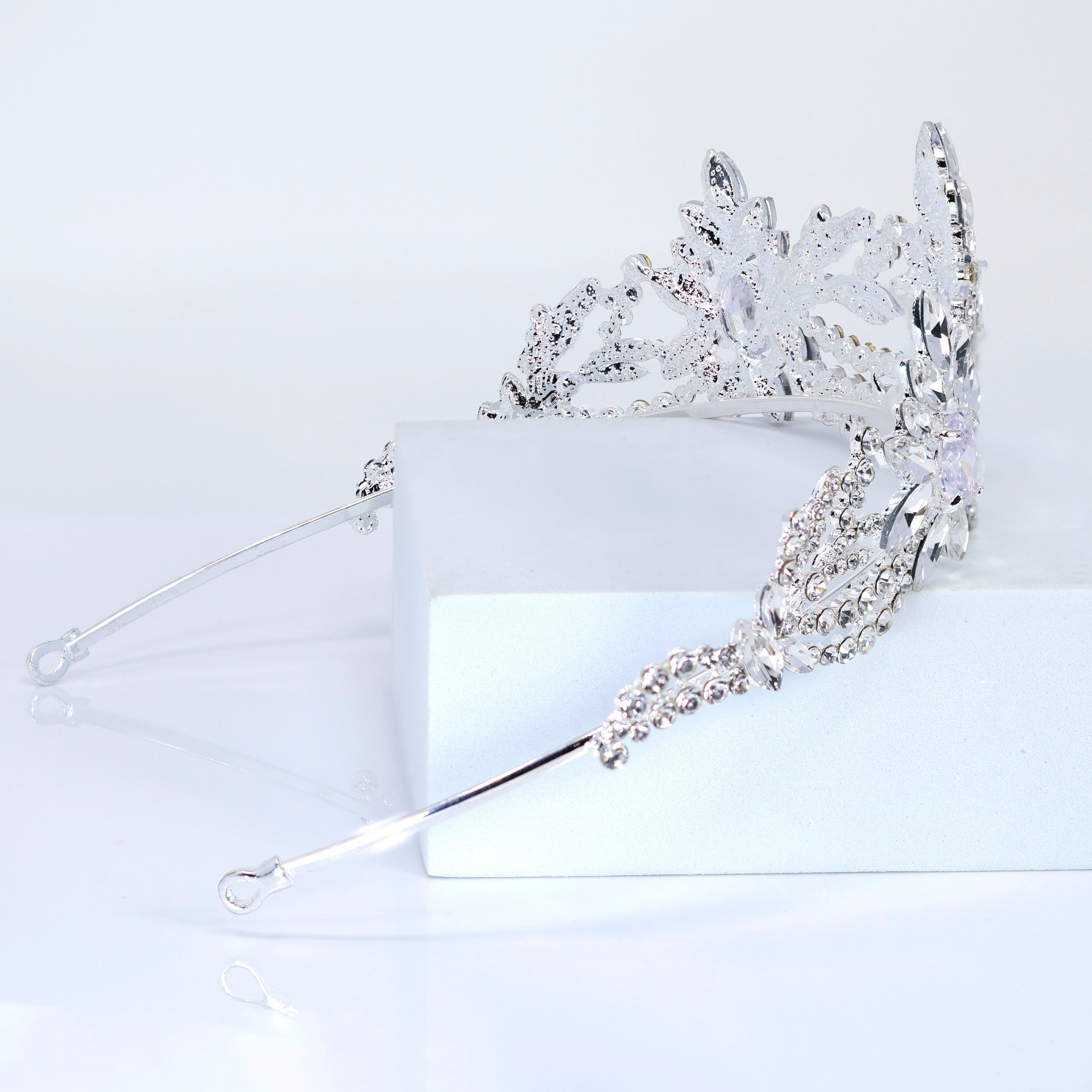 CZ Crown of Winter Stars Tiara – Bridal Wedding Crown With Floral Leaves Crystal Design (Copy) (Copy)