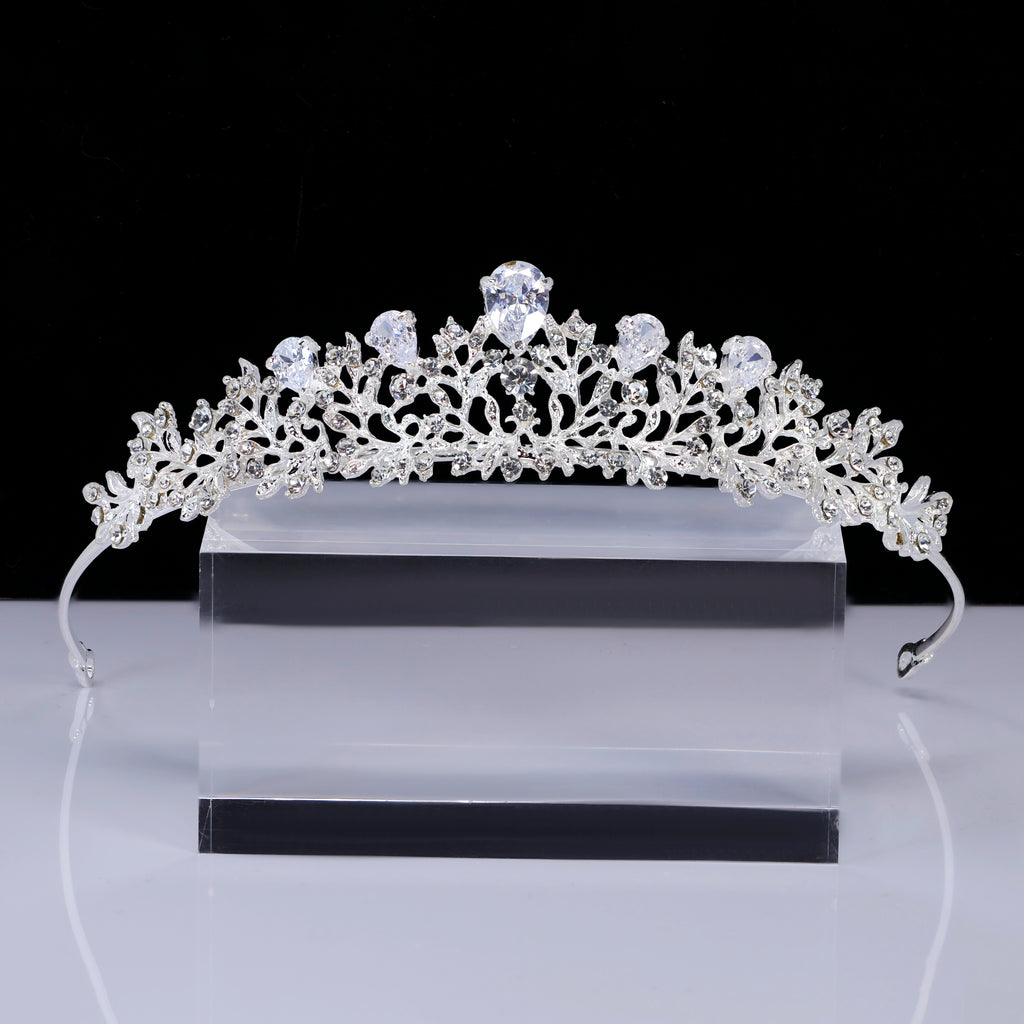 Elysian Vine Diamond Wedding Tiara, Bridal Tiara, Crystal Wedding Tiara, Crystal Wedding Crown, Silver Tiara.