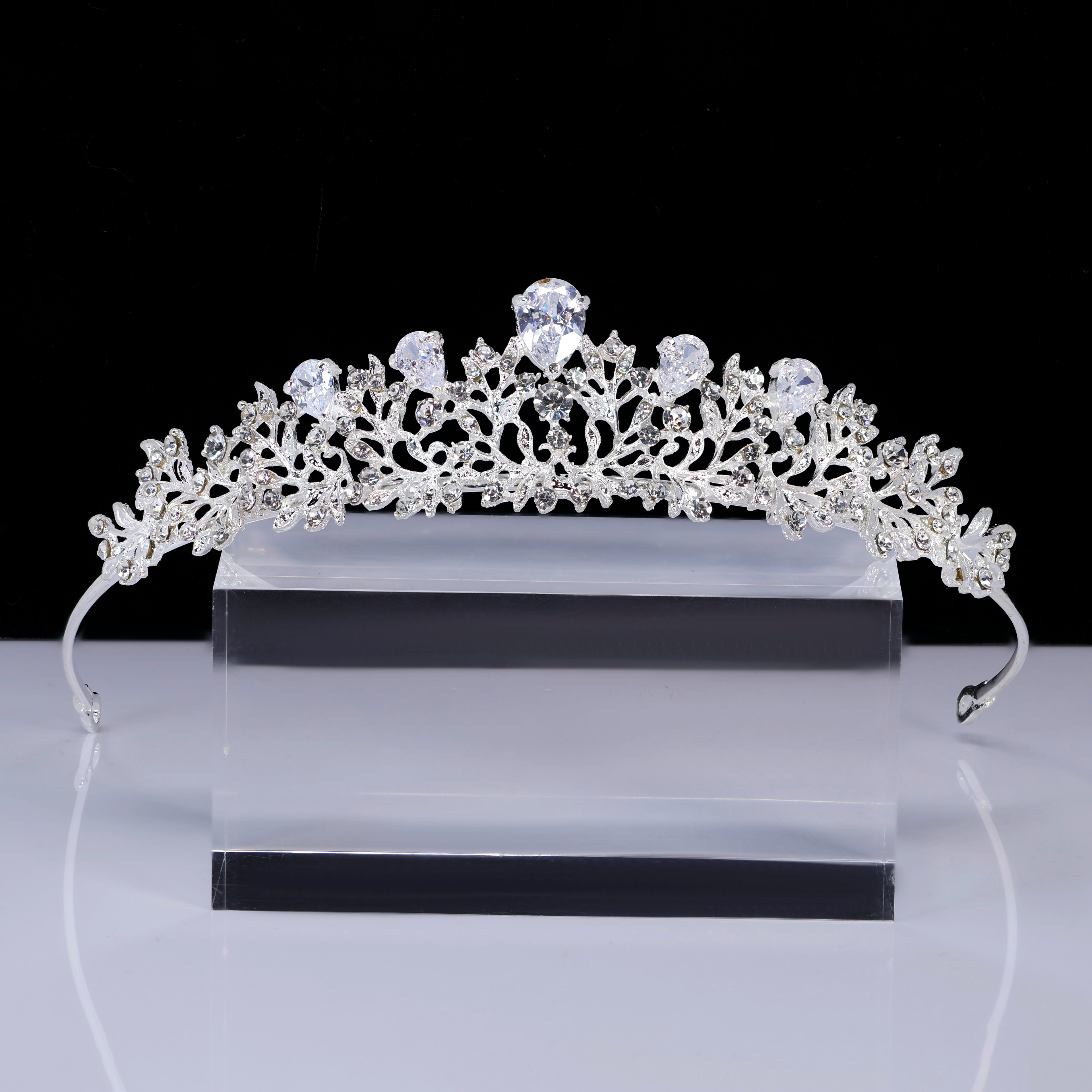 Elysian Vine Diamond Wedding Tiara, Bridal Tiara, Crystal Wedding Tiara, Crystal Wedding Crown, Silver Tiara.