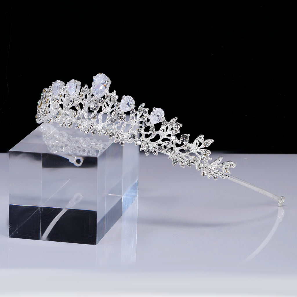 Elysian Vine Diamond Wedding Tiara, Bridal Tiara, Crystal Wedding Tiara, Crystal Wedding Crown, Silver Tiara.