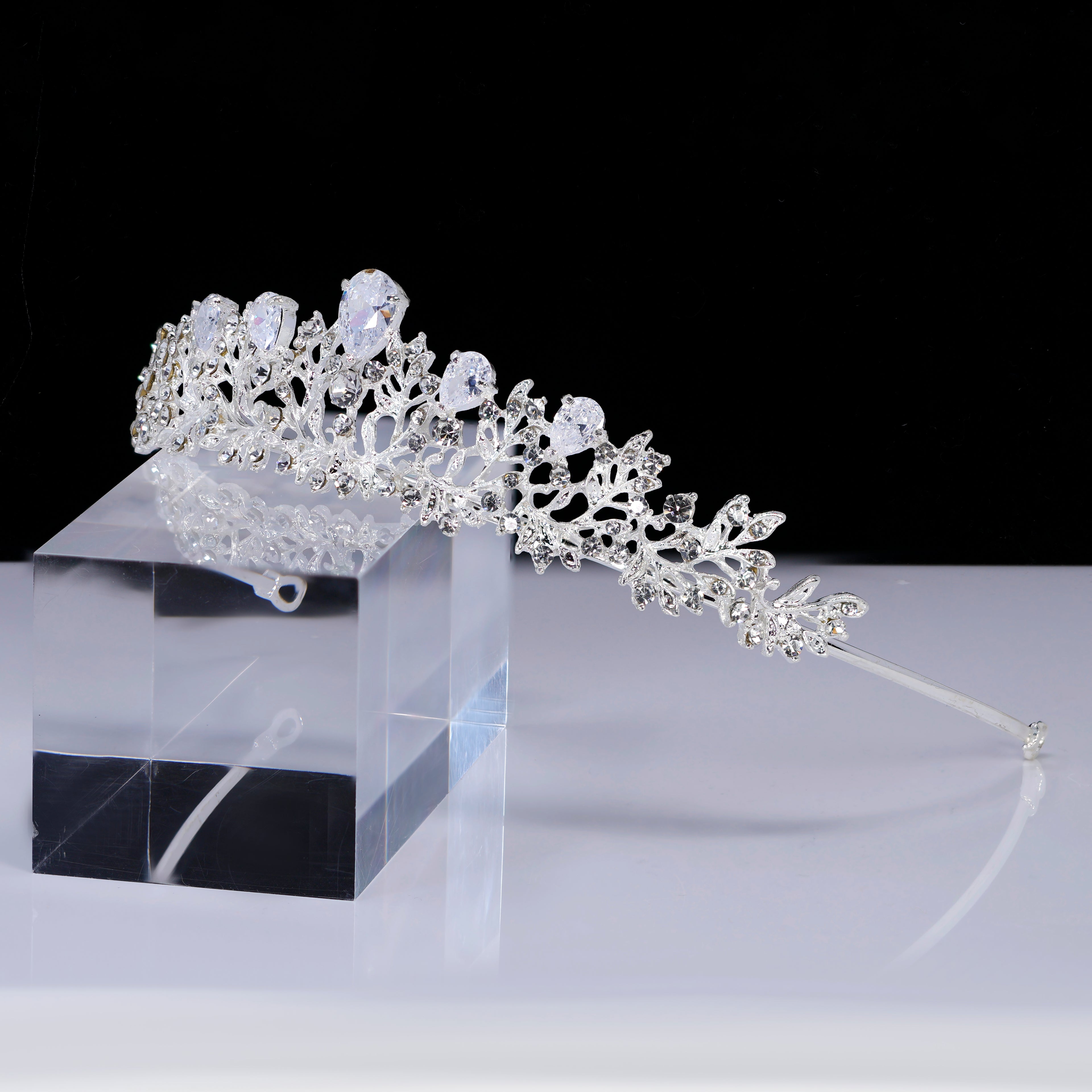 Elysian Vine Diamond Wedding Tiara, Bridal Tiara, Crystal Wedding Tiara, Crystal Wedding Crown, Silver Tiara.