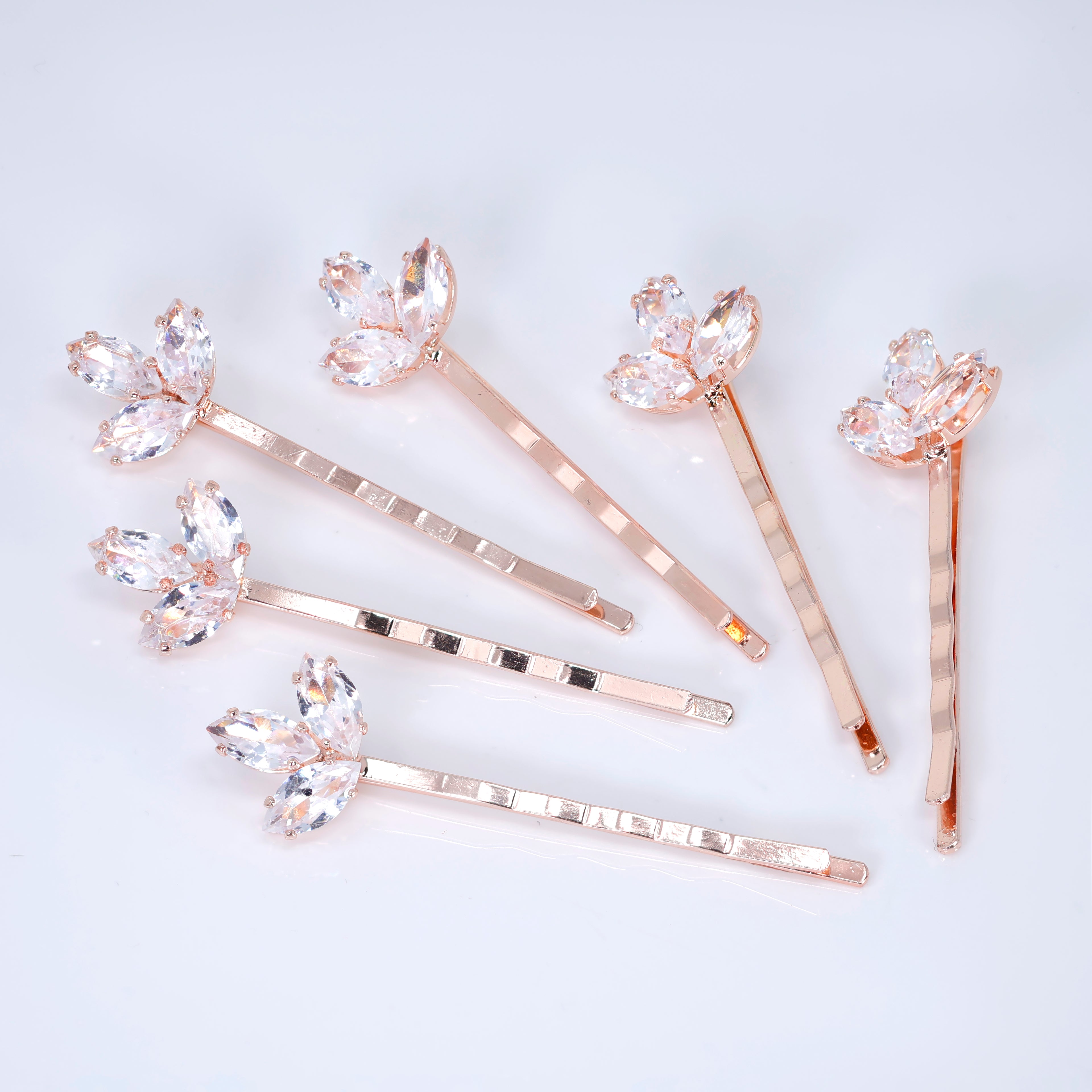 Petals Woven into Forever 6 Hair Pins Set , Swarovski Bobby Hair pins Set, Bridal Hair Accessories, Gift For Her