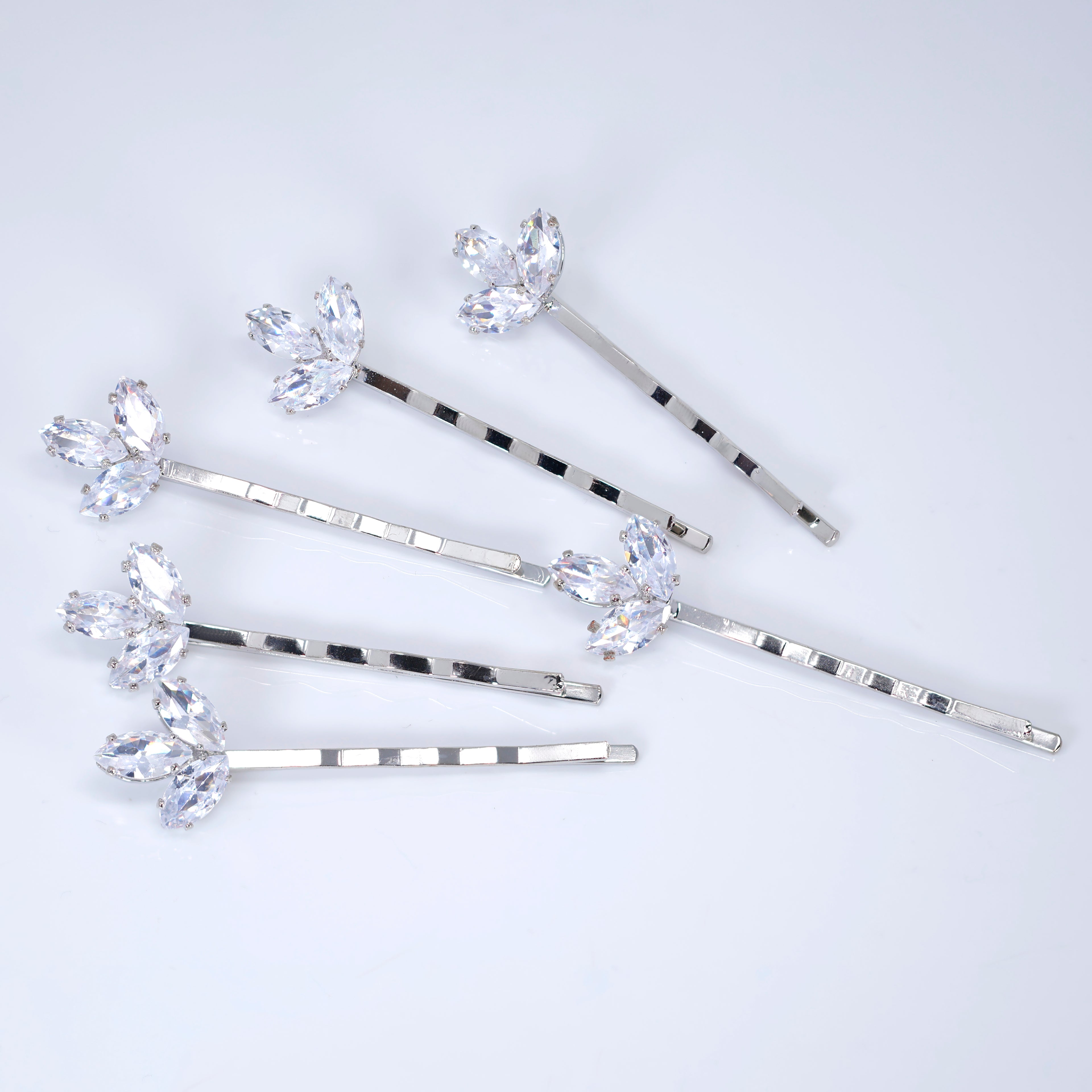 Petals Woven into Forever 6 Hair Pins Set , Swarovski Bobby Hair pins Set, Bridal Hair Accessories, Gift For Her