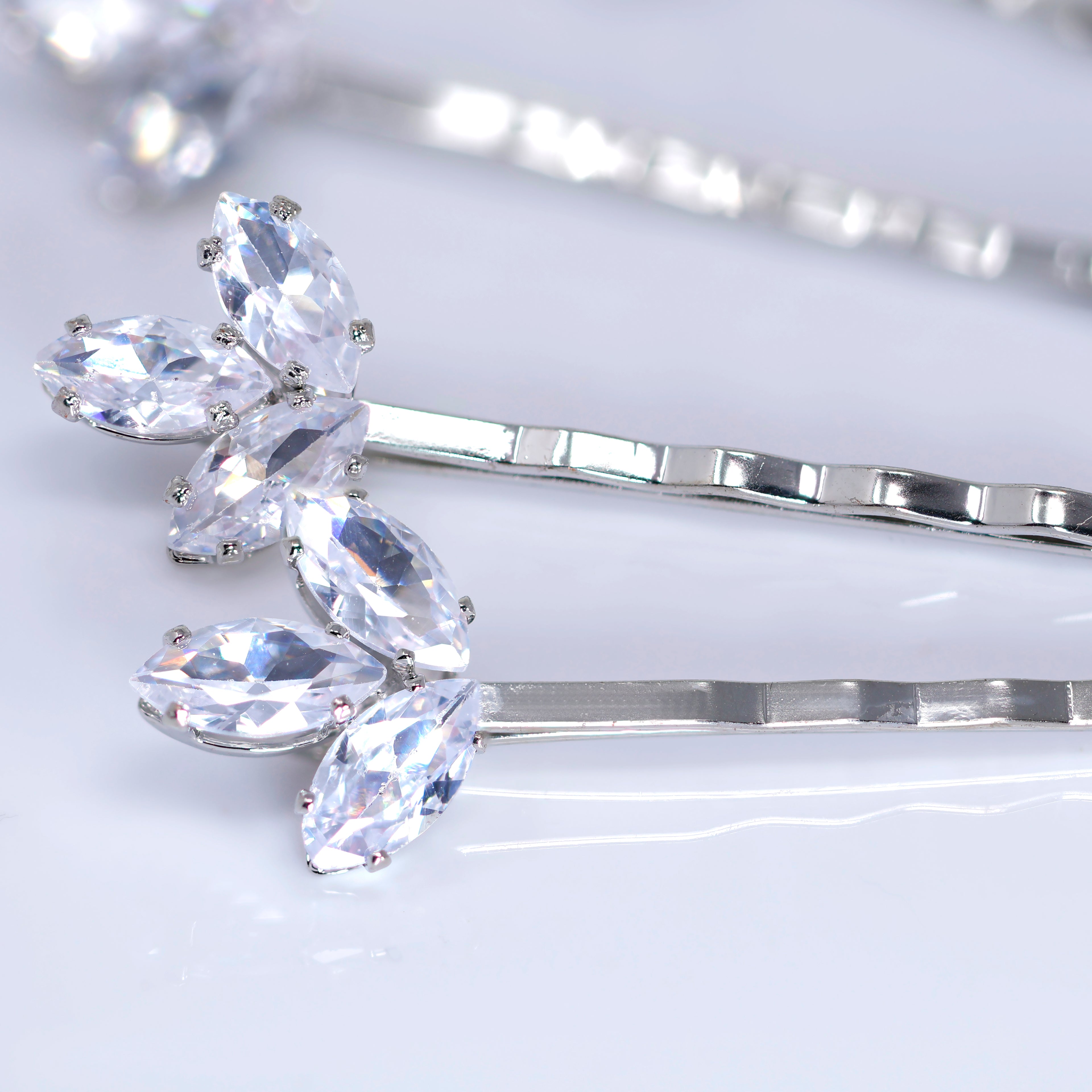 Petals Woven into Forever 6 Hair Pins Set , Swarovski Bobby Hair pins Set, Bridal Hair Accessories, Gift For Her