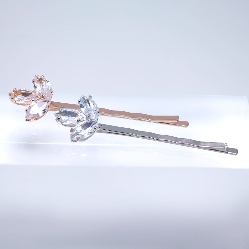 Petals Woven into Forever 6 Hair Pins Set , Swarovski Bobby Hair pins Set, Bridal Hair Accessories, Gift For Her