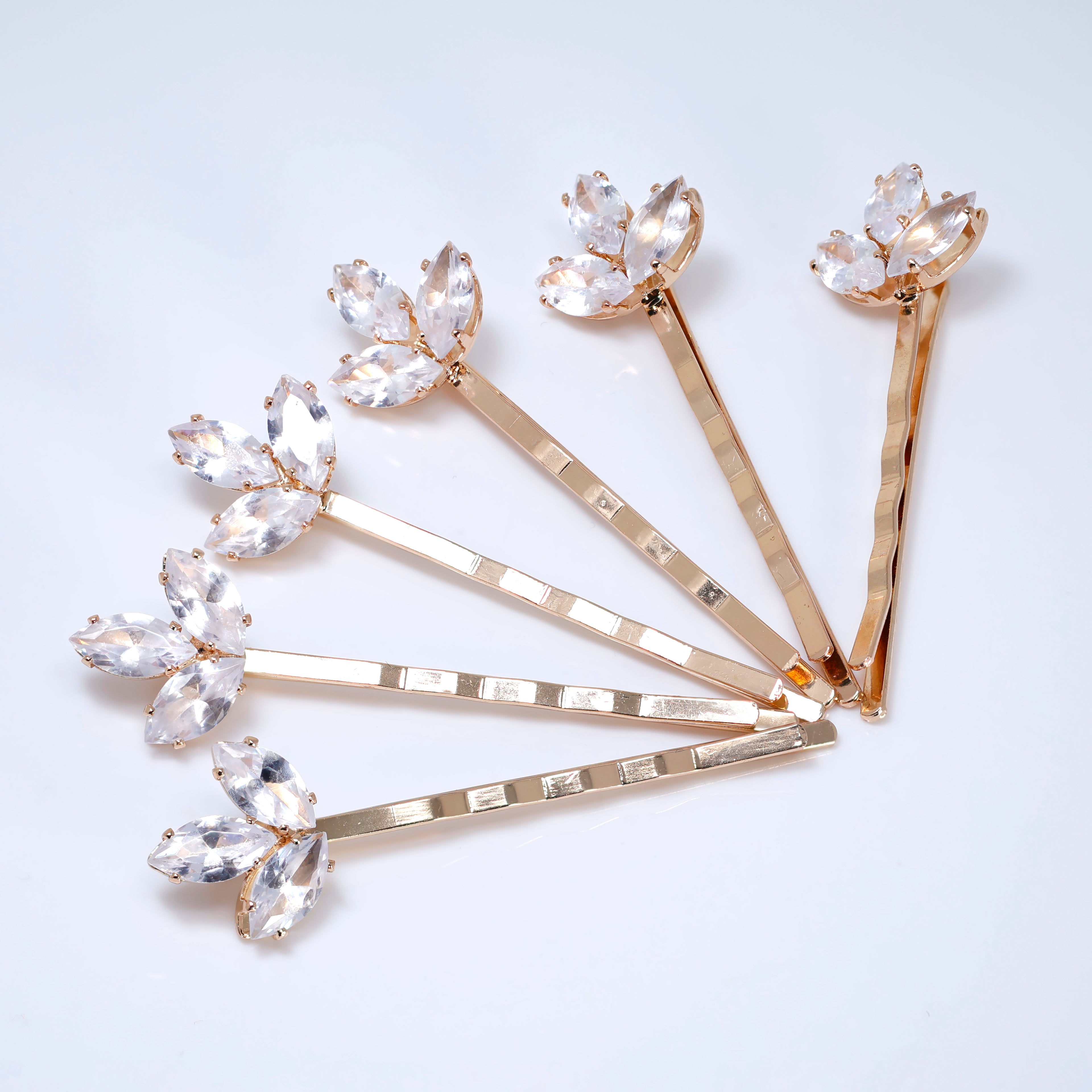 Petals Woven into Forever 6 Hair Pins Set , Swarovski Bobby Hair pins Set, Bridal Hair Accessories, Gift For Her