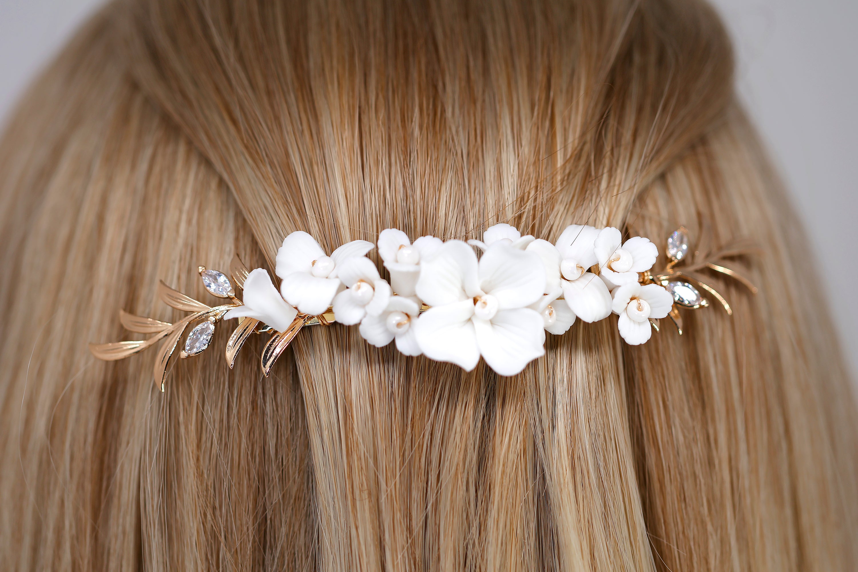 Bloom of Eternity Floral Bridal Hair Clip, Bridesmaid Gift, Wedding Hair Accessory.