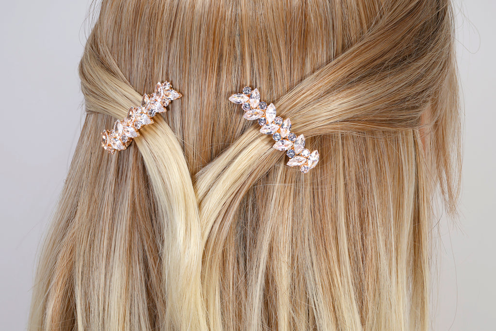 Set Of 2 Whispering Vines Bridal Hair Clip, Bridesmaid Gift, Wedding Hair Accessory.