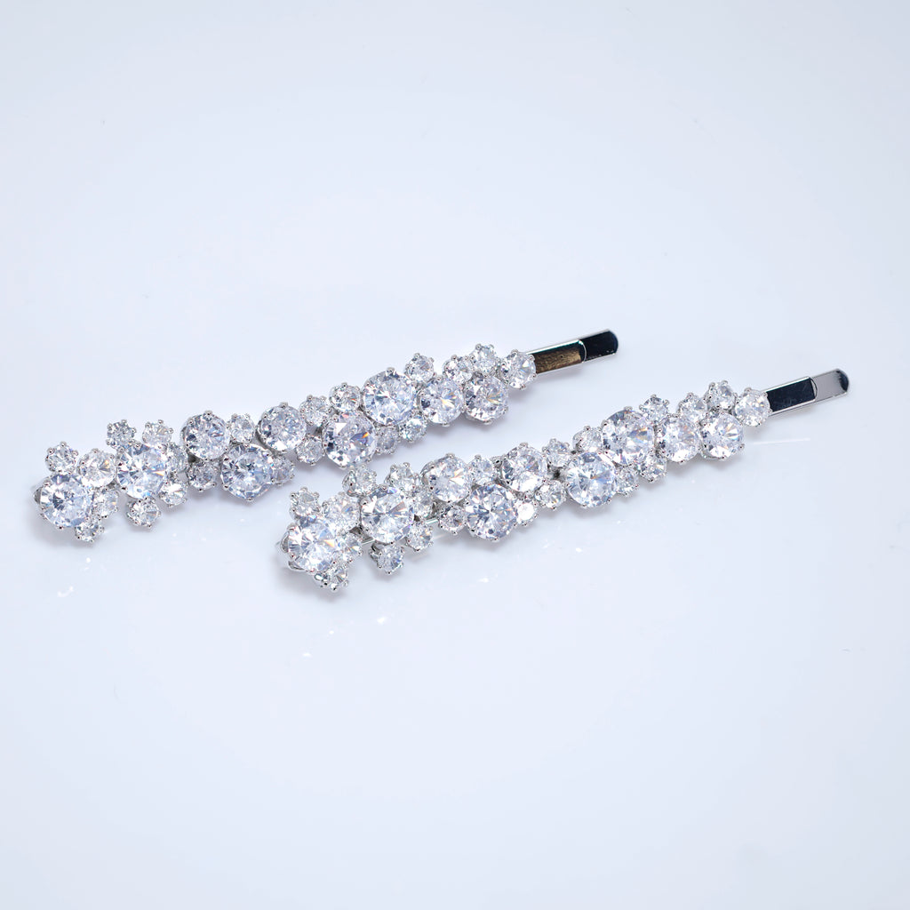 Set Of 2 Love At First Light Bridal Hair Clips, Bridesmaid Gift, Wedding Hair Accessory.