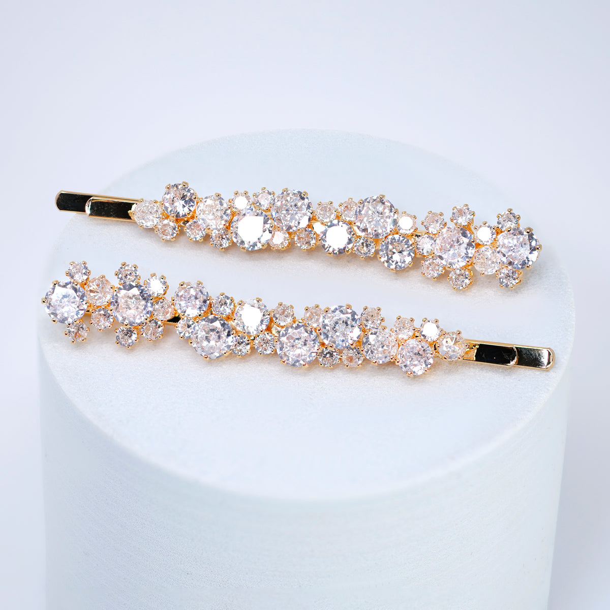 Set Of 2 Love At First Light Bridal Hair Clips, Bridesmaid Gift, Wedding Hair Accessory.
