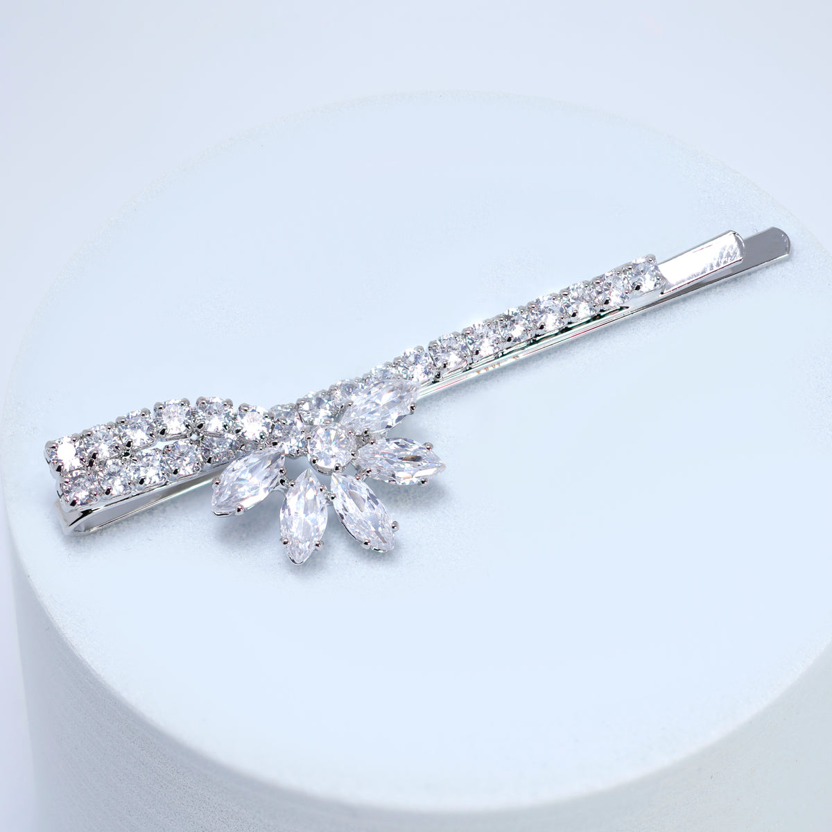 CZ Love In Bloom Flower Bobby Pin, Bridal Hair Accessories, Bridesmaid Gift, Wedding Hair Accessory, Bridal Peach Hair Clip (Copy)