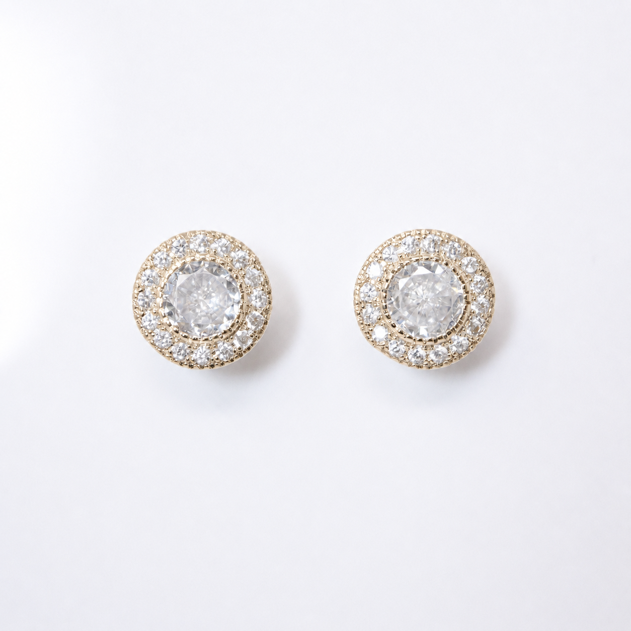 Cubic Zirconia Silver Dainty Round stud Earrings, Bridal Jewelry, Bridal Stud Earrings, Crystal Bridal Earrings, Statement Earrings Cz