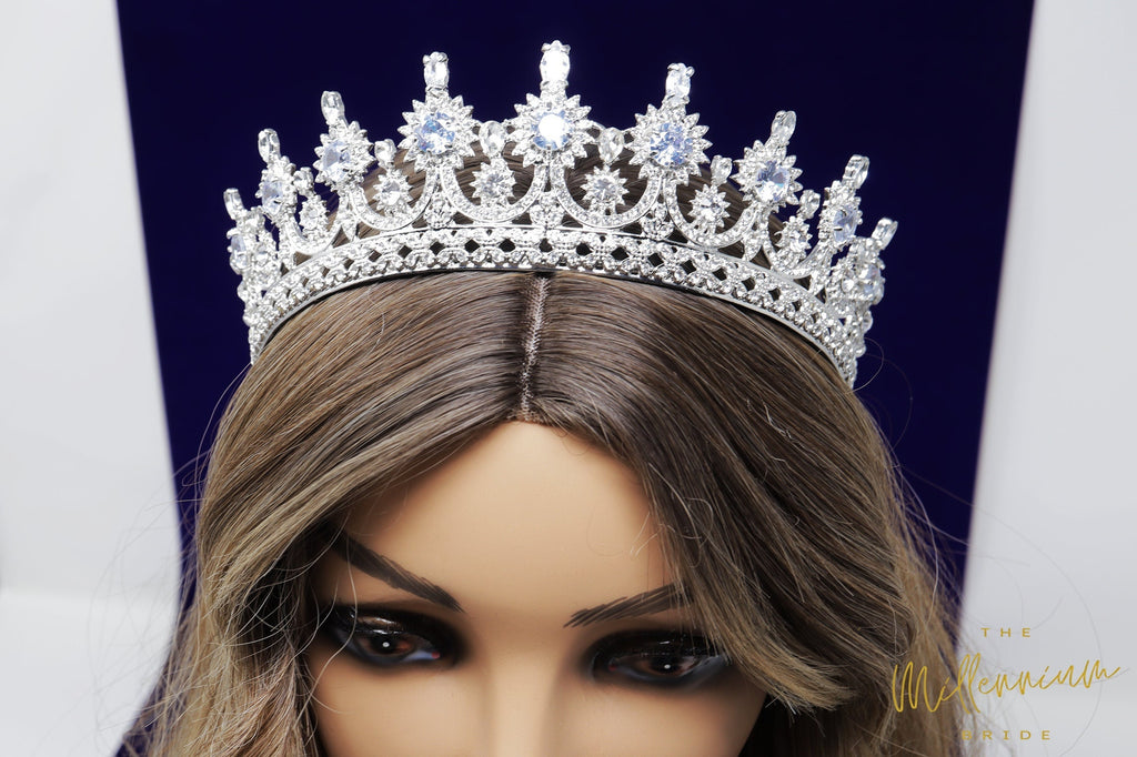 Swarovski Crystals & Big Cubic Zirconia Queen Tiara , Bridal Crown Tiara, Crystal Wedding Tiara, Crystal Wedding Crown, Tiara Bride
