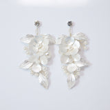 Swarovski Flower Petals Crystal, Rhinestone Earrings, Long Bridal Jewelry Bridal Earrings Crystal Bridal Earrings Statement Earrings Cz