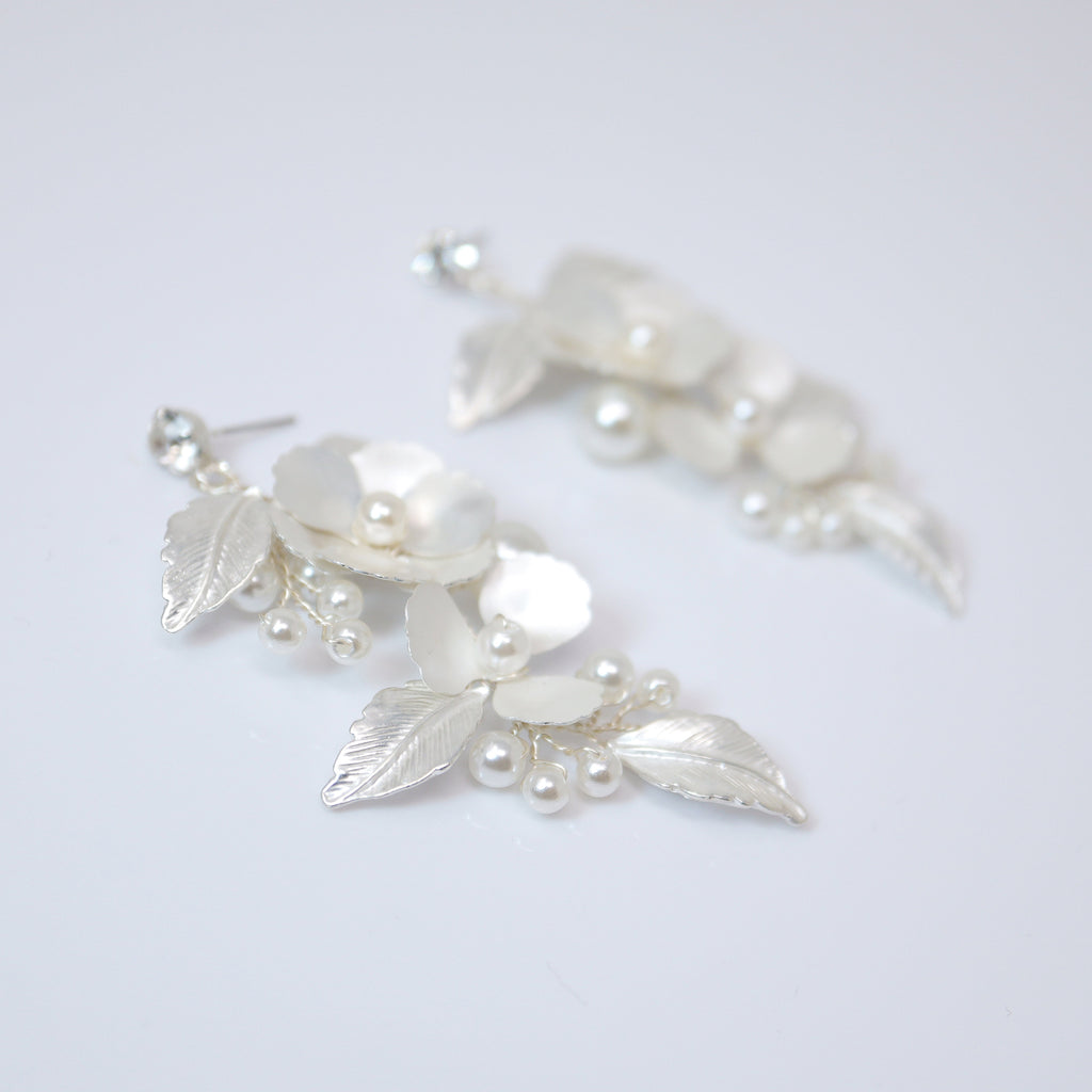 Swarovski Flower Petals Crystal, Rhinestone Earrings, Long Bridal Jewelry Bridal Earrings Crystal Bridal Earrings Statement Earrings Cz