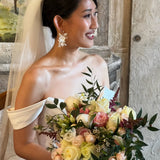 Swarovski Flower Petals Crystal, Rhinestone Earrings, Long Bridal Jewelry Bridal Earrings Crystal Bridal Earrings Statement Earrings Cz