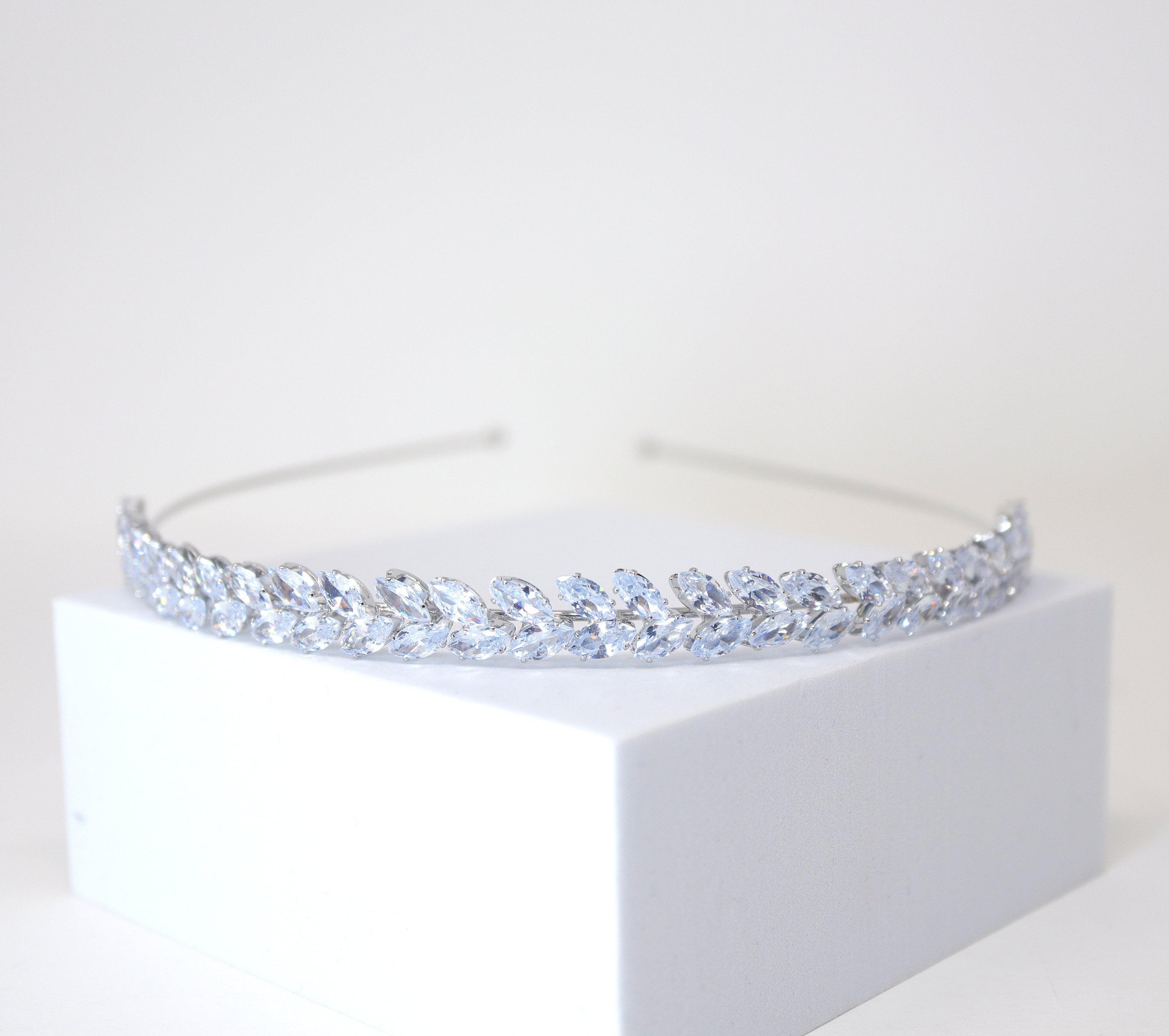 Swarovski Crystals Dainty Vine Three Leaves , Hair Vine Headband, Bridal Hair Vine, Delicate Headband, Hair accessories.