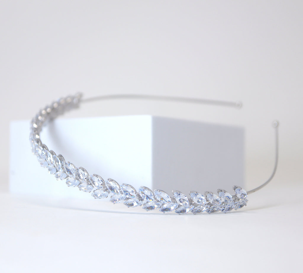 Swarovski Crystals Dainty Vine Three Leaves , Hair Vine Headband, Bridal Hair Vine, Delicate Headband, Hair accessories.
