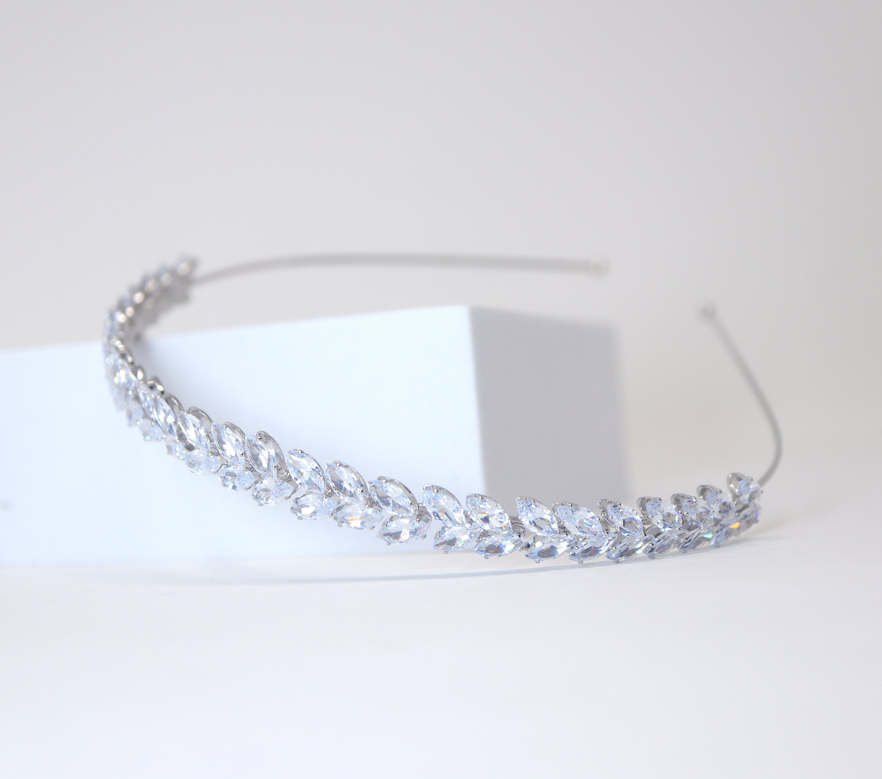 Swarovski Crystals Dainty Vine Three Leaves , Hair Vine Headband, Bridal Hair Vine, Delicate Headband, Hair accessories.