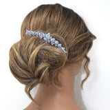 Cubic Zirconia, Diamond half Moon Vine Leaves Bridal Hair Comb, Bridal Hair Accessories, Wedding Hair Accessory, Bridal Hair Comb.