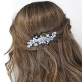 Cubic Zirconia, Majestic Floral Leaves Bridal Hair Comb, Bridal Hair Accessories, Wedding Hair Accessory, Bridal Hair Comb.