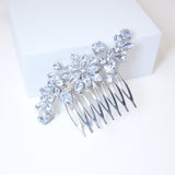Cubic Zirconia, Majestic Floral Leaves Bridal Hair Comb, Bridal Hair Accessories, Wedding Hair Accessory, Bridal Hair Comb.