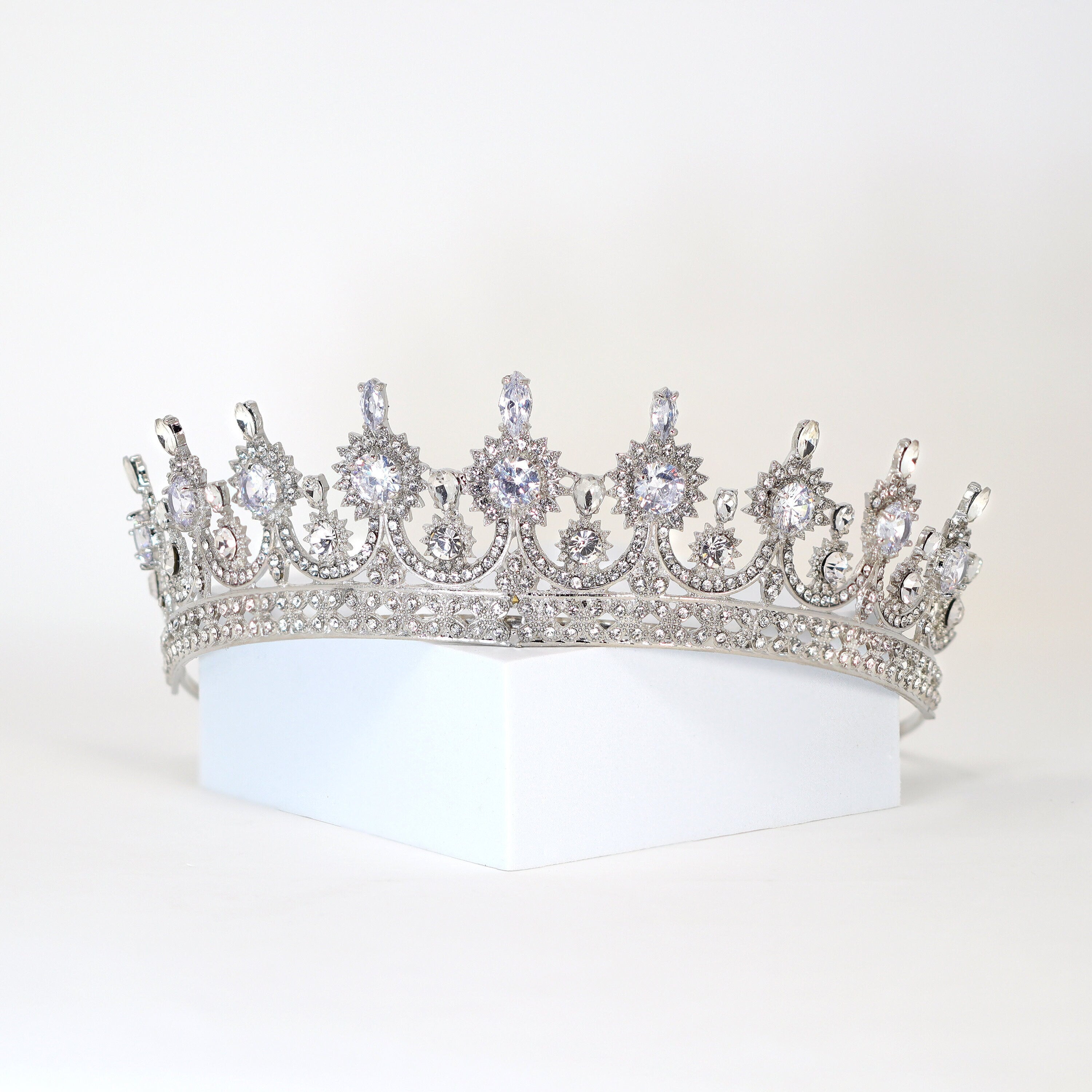 Swarovski Crystals & Big Cubic Zirconia Queen Tiara , Bridal Crown Tiara, Crystal Wedding Tiara, Crystal Wedding Crown, Tiara Bride
