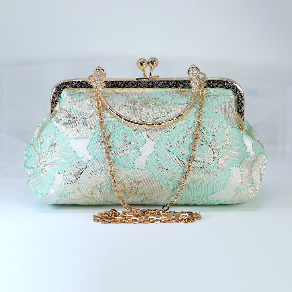 Shimmering Gold Red Rose Floral Wedding Bag, Statement Bag, Evening Clutch, Wedding Clutch, Bridal Clutch, White Cross Body Bag