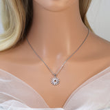 Swarovski Crystal Stainless Steel Dainty Flower Necklace Set , Bridal Jewelry, Bridal Earrings, Statement Earrings Cz, Necklace Set