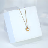 18k Gold Plated Double Sided Dainty Shell in Heart Necklace • Gold Chain Necklace • Minimalist • Gold Serenity Necklace