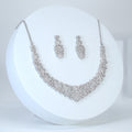 Cz Bridal V shaped Elegance Chocker Necklace Set , Long Bridal Jewelry, Bridal Necklace, Statement Necklace Cz Necklace Set.