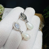 Cz Dainty Exquisite Pearl Drop Elegant Earring, Bridal Earring, Gift for her, Mother Of Bride, Bridesmaid Gift