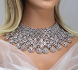 Cz Mesmerizing Grand Drop Elegance Statement Choker Necklace set, Gift for her, Bride Necklace, Wedding Necklace Set Cz.