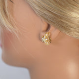 Swarovski Crystal Spots On 3D Gold Butterfly Stud Earrings, Dainty Stud, Statement Earrings.