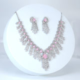 Cz Chandelier Waterfall Statement Necklace set, Gift for her, Bride Necklace, Mother Of Bride/Groom Necklace Set Cz.
