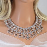 Cz Shape Of Elegance Statement Choker Necklace set, Gift for her, Bride Necklace, Wedding Necklace Set Cz.