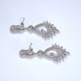 Cascade Droplets On Leaves : Swarovski Crystal Bridal Clip On Drop Earrings with Diamond Details, Bridal Earrings, Statement Earrings Cz