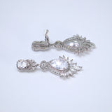 Cascade Droplets On Leaves : Swarovski Crystal Bridal Clip On Drop Earrings with Diamond Details, Bridal Earrings, Statement Earrings Cz