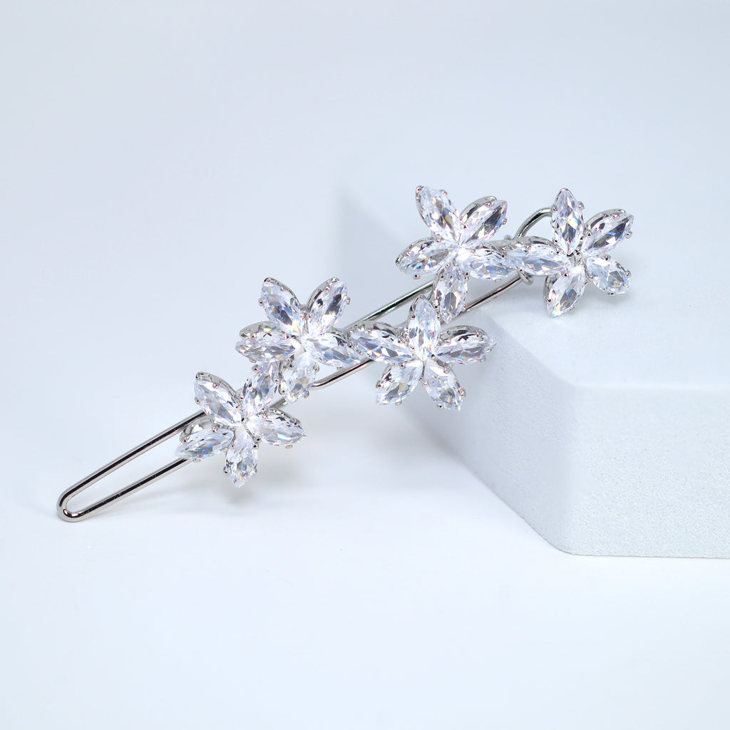 Dainty Shooting Star CZ Hair Clip, Bridal Hair Accessories, Bridesmaid Gift, Wedding Hair Accessory, Bridal Peach Hair Clip