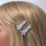 Set Of 2 Flower Leaf Bridal Hair Clip, Bridesmaid Gift, Wedding Hair Accessory.
