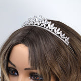 Swarovski wedding tiara, bridal crown tiara, Floral Leaves crystal wedding tiara, crystal bridal tiara, crystal wedding crown, tiara bride