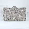 Shinny Silver Rhinestone Embellished Floral Garden Wedding Clutch, Statement Bag, Evening Wedding Clutch, Cross Body Bag