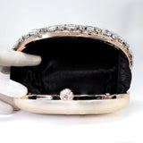 Shinny Rhinestone Embellished Wedding Clutch, Evening Clutch, Wedding Clutch, Bridal Bag, Beige Cross Body Bag