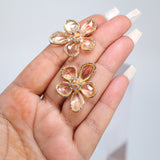 Fold Flower Stud Earrings, Bridal Jewelry, Stud Bridal Earrings, Statement Stud Earrings, Bridesmaid Flower Earring.