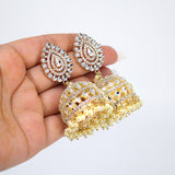 3D Rotating Chandelier : Statement Earrings with Rhinestones , Long Bridal Jewelry, Crystal Bridal Earrings